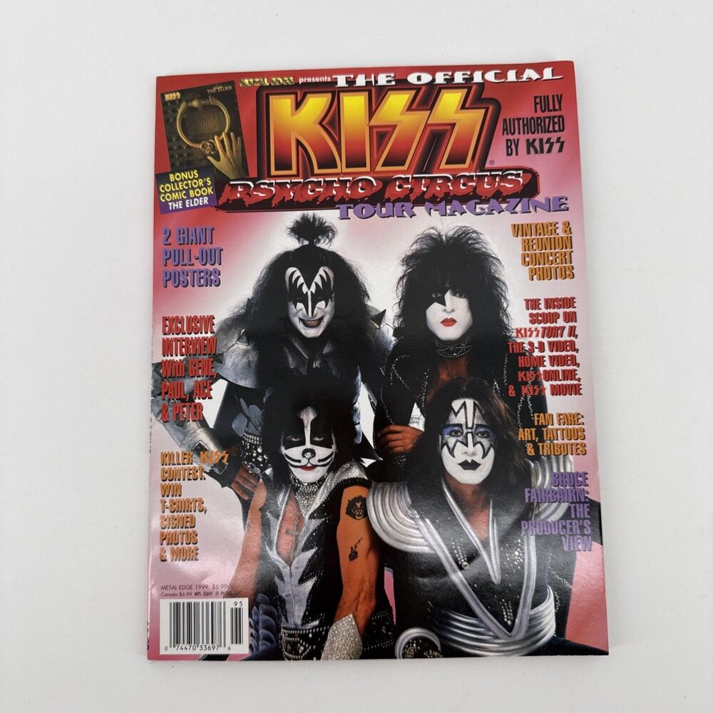Metal Edge Presents The Official KISS Psycho Circus Tour Magazine w/POSTERS 1999